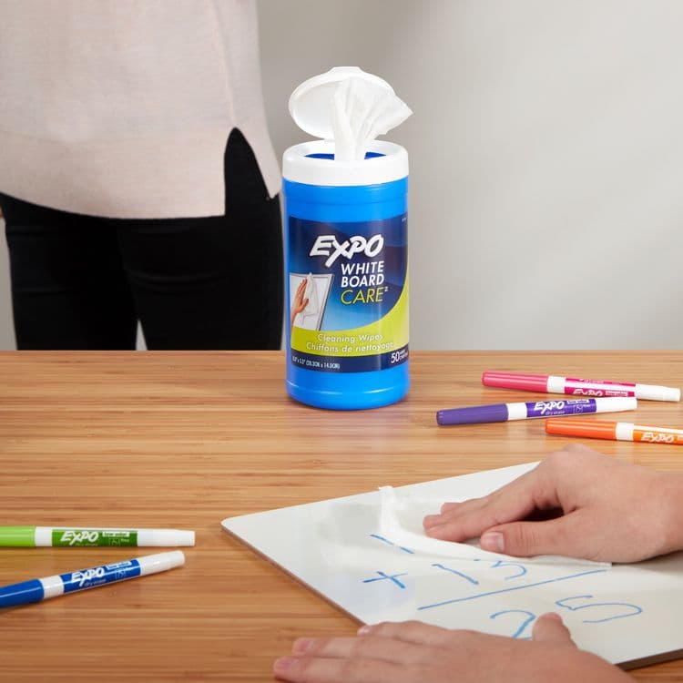 SANFORD Dry-Erase Board Cleaning Wet Wipes, 6 x 9, 50 Wipes/Container (SAN81850A) thumbnail 2