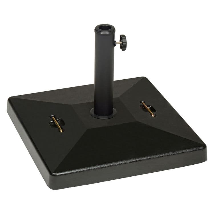 GLOBAL INDUSTRIAL Umbrella Base, Square, Concrete, 88 lb Capacity, 20 x 20 x 15.75, Black (GBE695475)