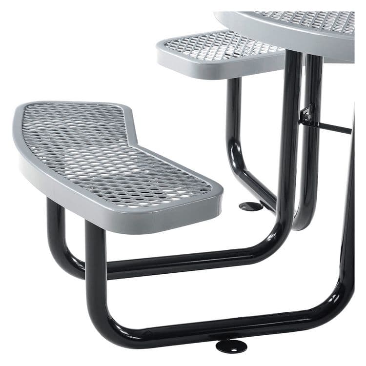 GLOBAL INDUSTRIAL Expanded Steel Picnic Table, Round, 46" Dia x 29.5"h, Gray Top, Gray Base/Legs (GBE277150GY) thumbnail 3