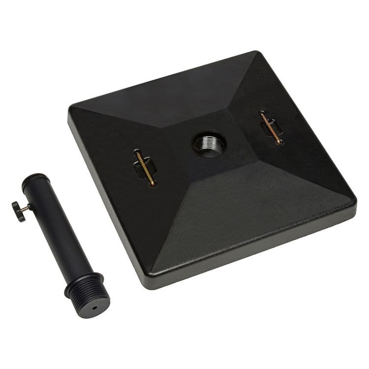 GLOBAL INDUSTRIAL Umbrella Base, Square, Concrete, 88 lb Capacity, 20 x 20 x 15.75, Black (GBE695475) thumbnail 2
