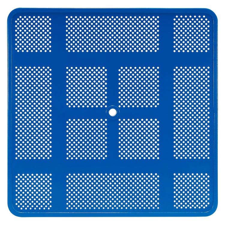 GLOBAL INDUSTRIAL Perforated Steel Picnic Table, Square, 81 x 81 x 29.5, Blue Top, Blue Base/Legs (GBE694551BL) thumbnail 3