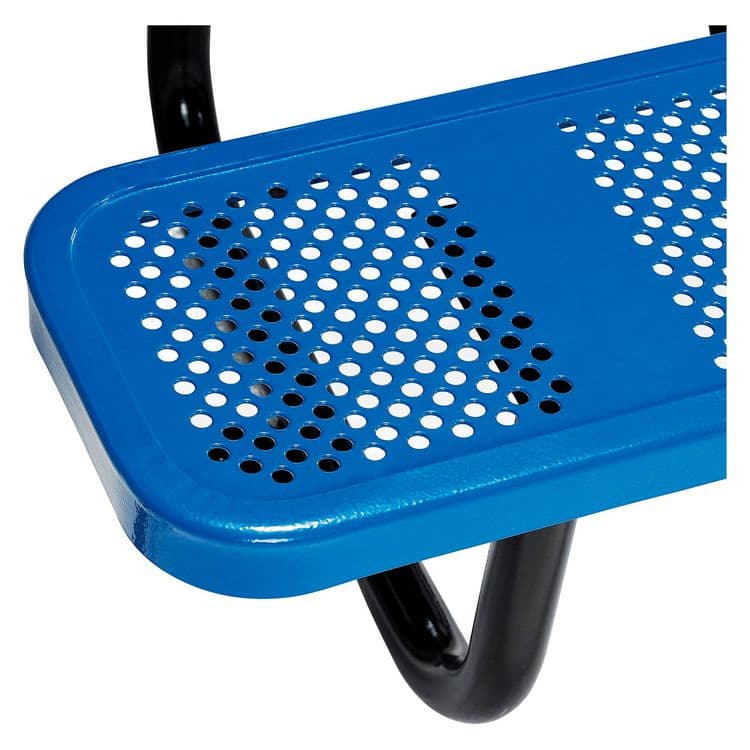 GLOBAL INDUSTRIAL Perforated Steel Picnic Table, Square, 81 x 81 x 29.5, Blue Top, Blue Base/Legs (GBE694551BL) thumbnail 4
