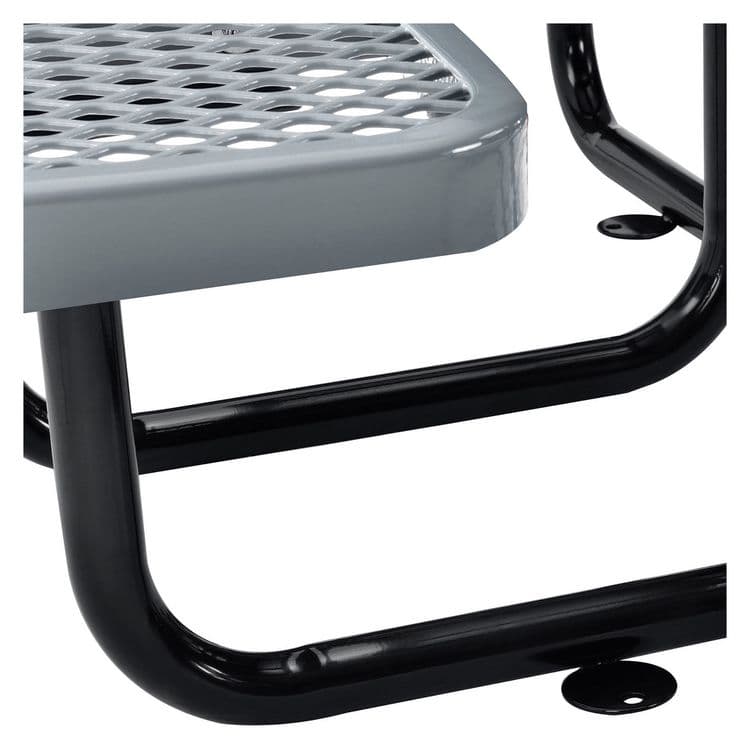 GLOBAL INDUSTRIAL Expanded Steel Picnic Table, Round, 46" Dia x 29.5"h, Gray Top, Gray Base/Legs (GBE277150GY) thumbnail 4