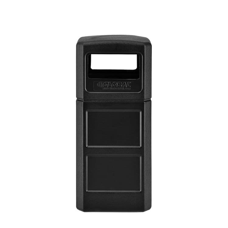 GLOBAL INDUSTRIAL Square Plastic Waste Receptacle, Dome Lid with Open Sides, 42 gal, Black (GBE641414BK) thumbnail 3