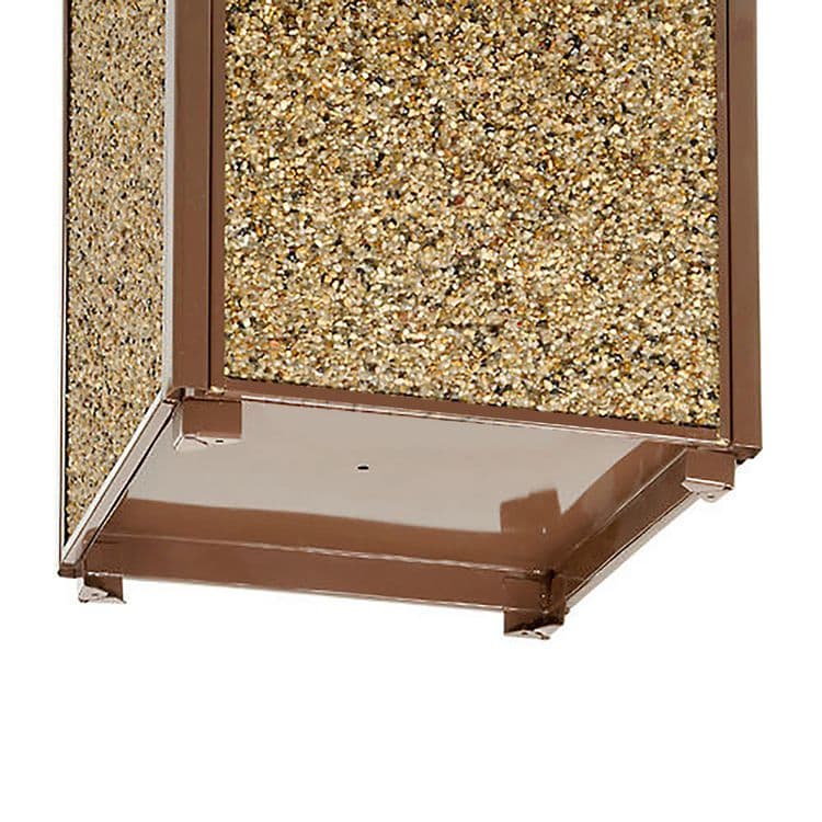 GLOBAL INDUSTRIAL Stone Panel All Weather Trash Receptacle Urn, Open Ashtray Top, 24 gal, Steel, Brown (GBE238243BN) thumbnail 3