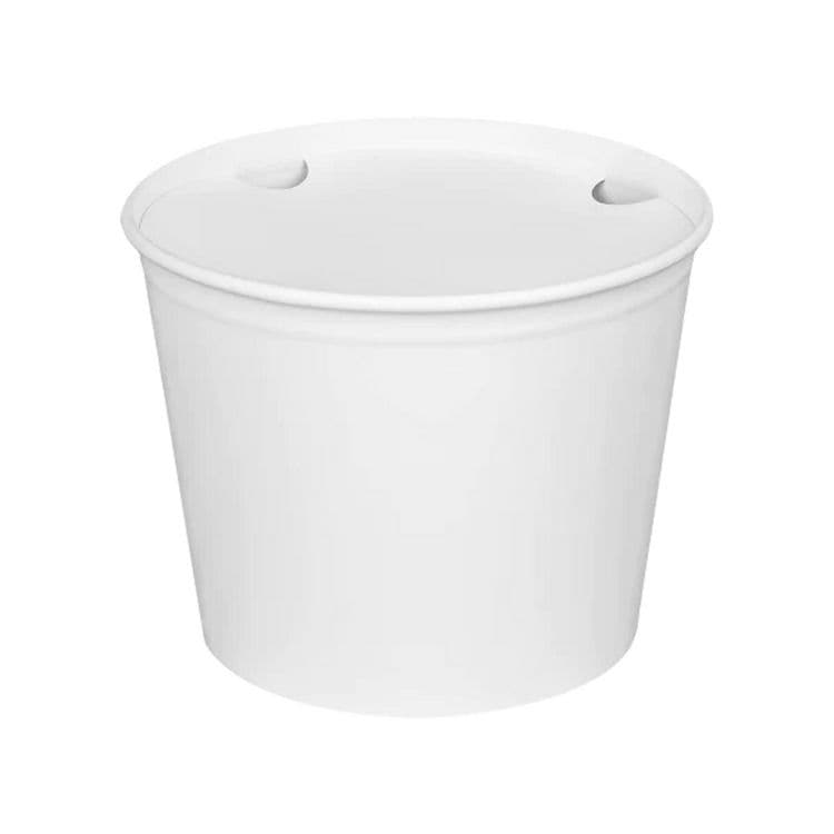 KARAT BY LOLLICUP Food Bucket with Lid, 85 oz, 7.36" Diameter x 6" h, White, Paper, 180/Carton (KRTCFB85WBNDL) thumbnail 2