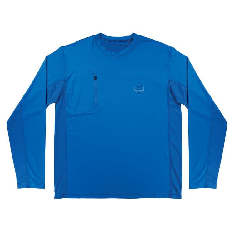 ERGODYNE CORPORATION Chill-Its 6689 Cooling Long Sleeve Sun Shirt with UV Protection, Small, Blue (EGO12152)