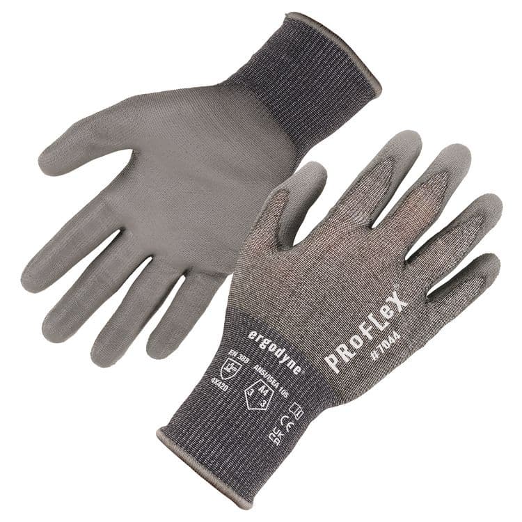 ERGODYNE CORPORATION ProFlex 7044 ANSI A4 PU Coated CR Gloves, EN388: 4X42D, 9" Long, X-Small, Gray, Pair (EGO10491)