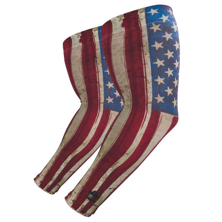 ERGODYNE CORPORATION Chill-Its 6695 Sun Protection Arm Sleeves, Polyester/Spandex, X-Large/2X-Large, American Flag (EGO12194)