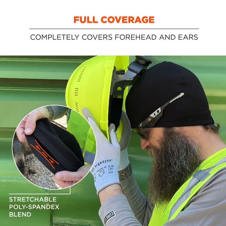 ERGODYNE CORPORATION N-Ferno 6813 Winter Skull Cap Helmet Liner, Polyester/Spandex, One Size Fits Most, Black (EGO16908) thumbnail 3