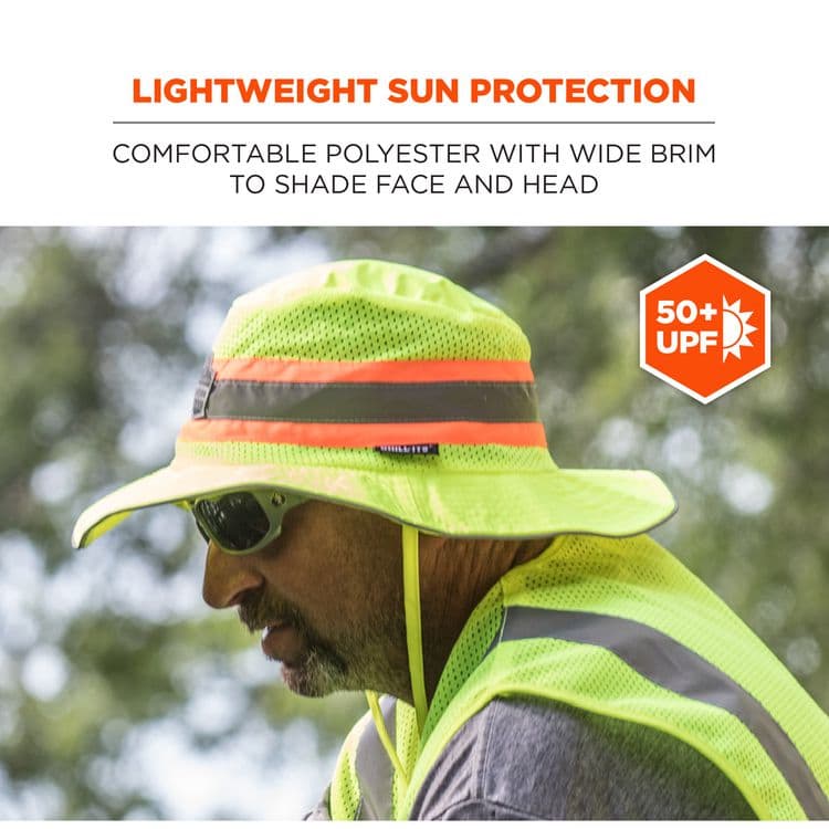 ERGODYNE CORPORATION Chill-Its 8935MF Hi-Vis Microfiber Ranger Sun Hat, Polyester/Microfiber, 2X-Large/3X-Large, Lime (EGO12594) thumbnail 3