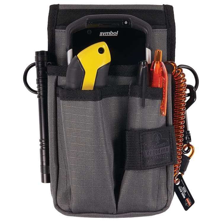 ERGODYNE CORPORATION Arsenal 5568 Belt Loop Tool Pouch with Device Holster, 4 Compartments, 5 x 2 x 8.5, Polyester, Gray (EGO13668) thumbnail 3