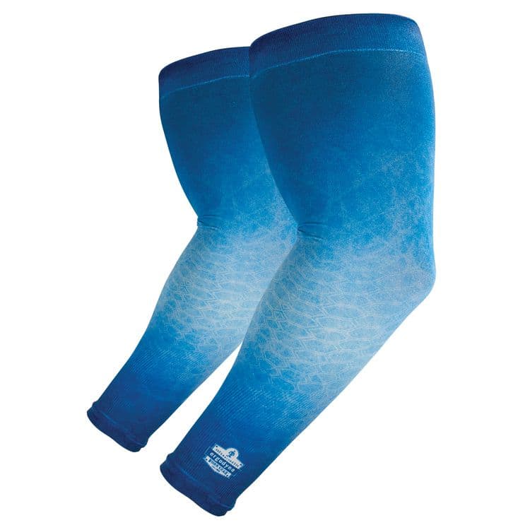 ERGODYNE CORPORATION Chill-Its 6695 Sun Protection Arm Sleeves, Polyester/Spandex, Medium/Large, Blue (EGO12195)