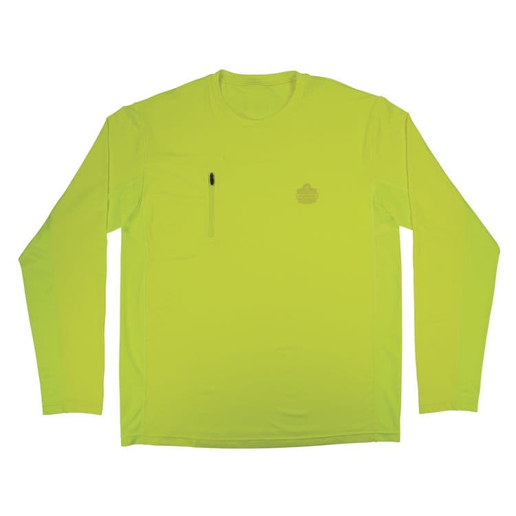 ERGODYNE CORPORATION Chill-Its 6689 Cooling Long Sleeve Sun Shirt with UV Protection, 3X-Large, Lime (EGO12147)