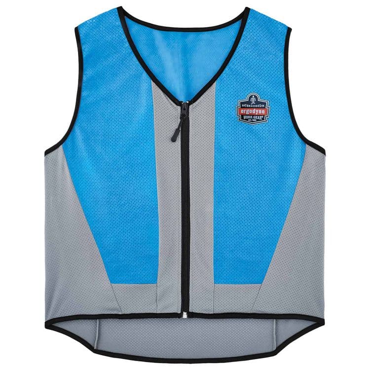 ERGODYNE CORPORATION Chill-Its 6667 Wet Evaporative PVA Cooling Vest with Zipper, PVA, 5X-Large, Blue (EGO12707)