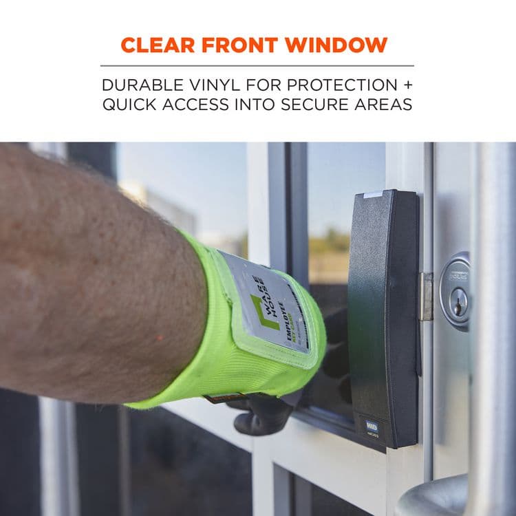 ERGODYNE CORPORATION Squids 3388 Wrist ID/Badge Holder, Vertical, Lime, 3.5 x 5.5 Holder, 2.75 x 3.75 Insert (EGO19962) thumbnail 3