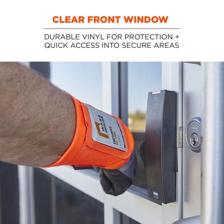 ERGODYNE CORPORATION Squids 3388 Wrist ID/Badge Holder, Vertical, Orange, 3.5 x 5.5 Holder, 2.75 x 3.75 Insert (EGO19961) thumbnail 3