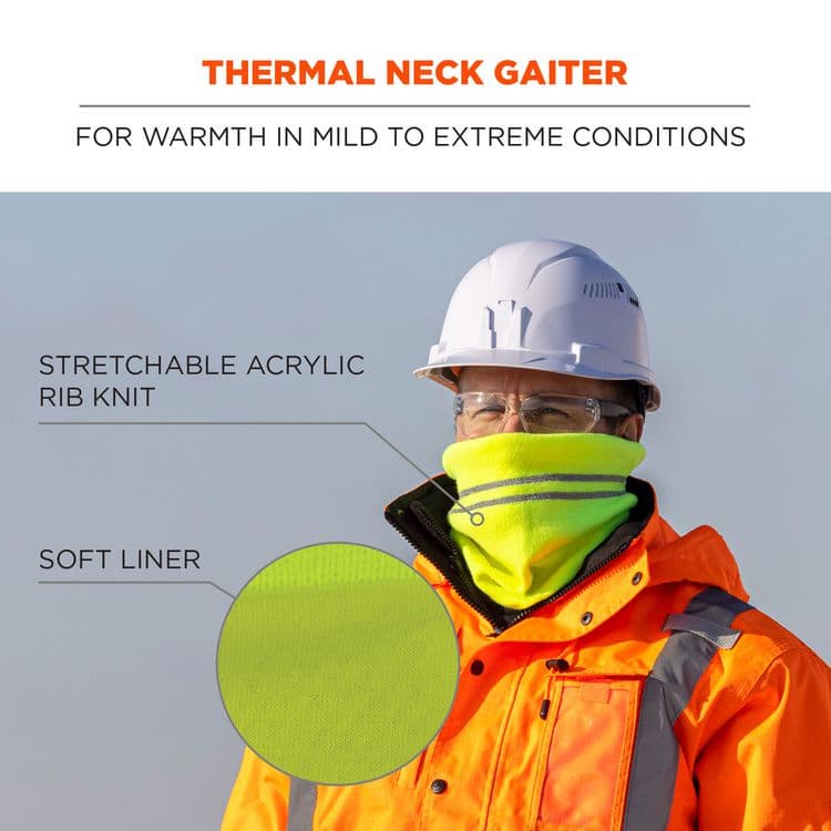 ERGODYNE CORPORATION N-Ferno 6961 Reflective Winter Neck Gaiter, One Size Fits Most, Lime (EGO16958) thumbnail 2