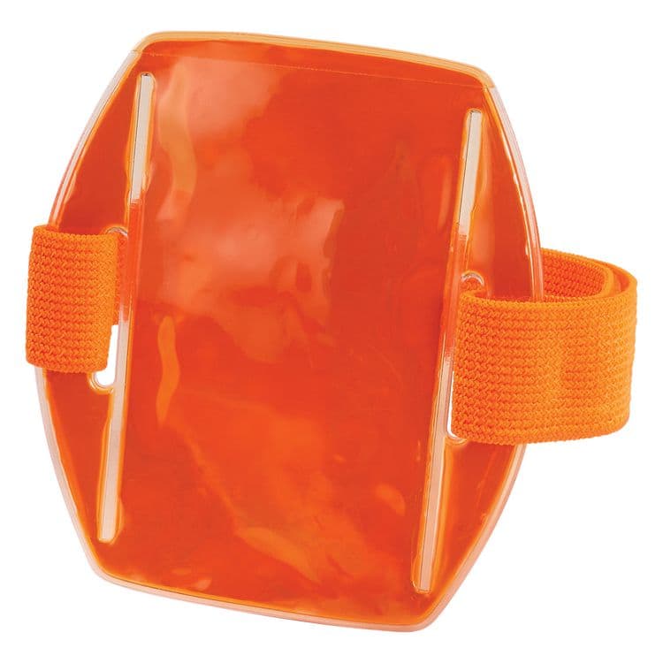 ERGODYNE CORPORATION Squids 3386 Arm Band ID/Badge Holder, Vertical, Orange, 3.75 x 4.25 Holder, 2.5 x 4 Insert, 10/Pack (EGO19972) thumbnail 3