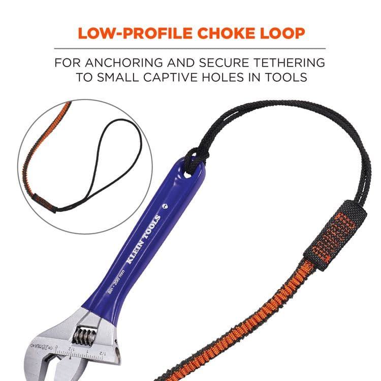 ERGODYNE CORPORATION Squids 3104F(x) Tool Lanyard with Carabiner/Choke Loop, 10 lb Max Working Capacity, 38" to 48" Long, Gray/Orange (EGO19804) thumbnail 4
