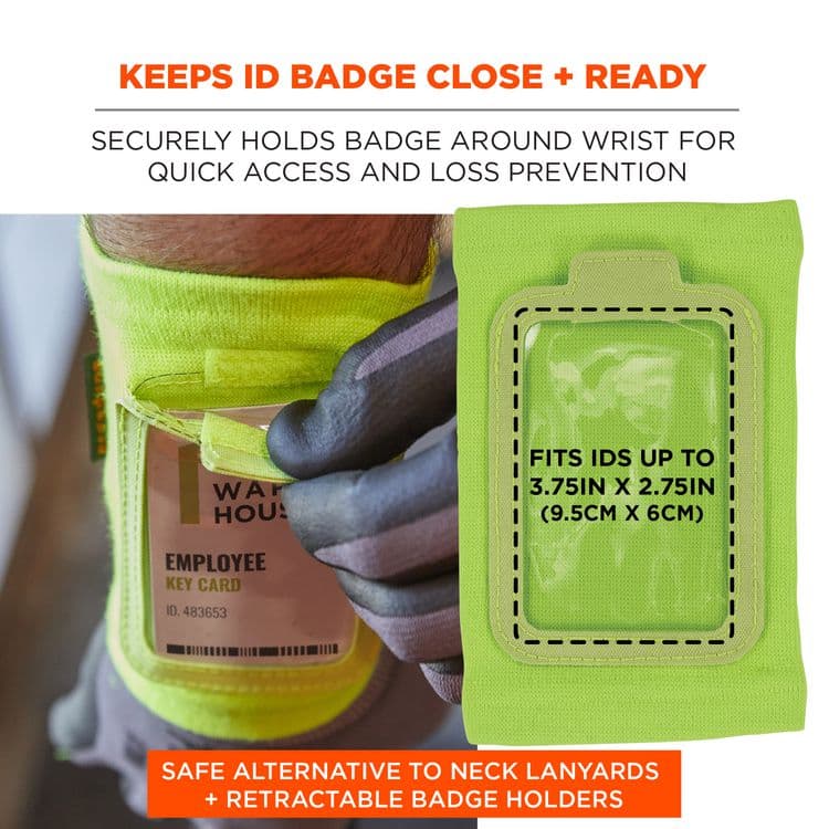 ERGODYNE CORPORATION Squids 3388 Wrist ID/Badge Holder, Vertical, Lime, 3.5 x 5.5 Holder, 2.75 x 3.75 Insert (EGO19962) thumbnail 2