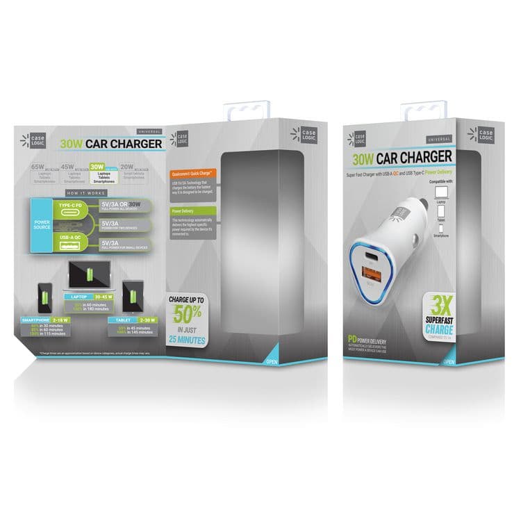 BYTECH PD Car Charger, 30 W, Two 3 A Ports, White (BTHCLPDV3101WT) thumbnail 2