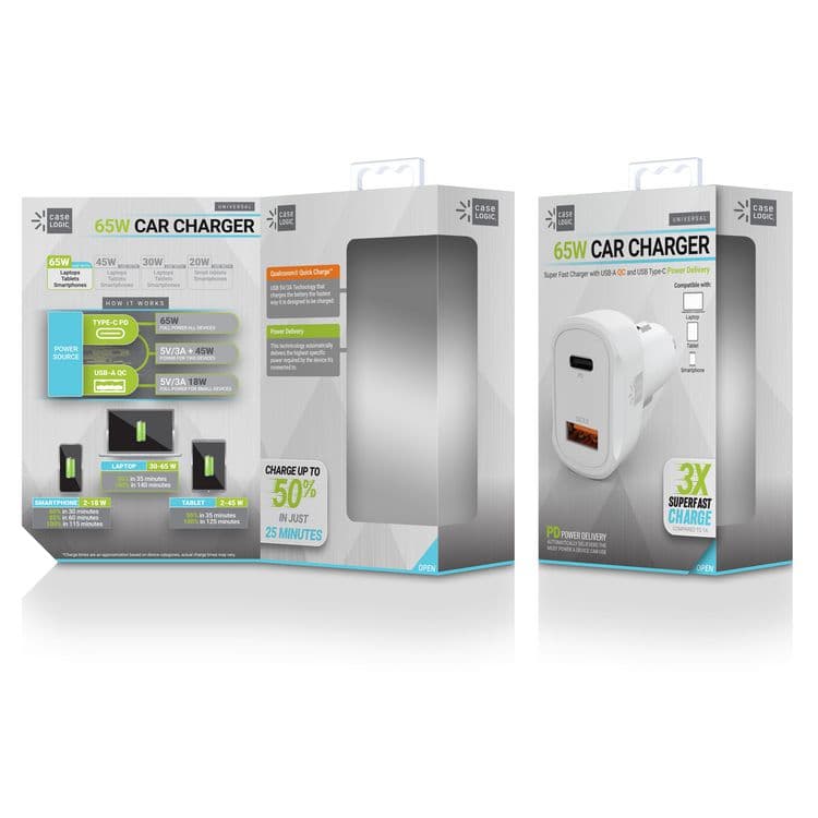 BYTECH PD Car Charger, 60 W, Two 2 A Ports, White (BTHCLPDV6105WT) thumbnail 2