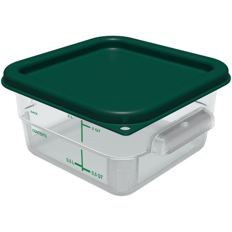 CFS BRANDS Squares Food Storage Container Lid, 7.31 x 7.31 x 0.63, Forest Green, Plastic (CFS1197008) thumbnail 4