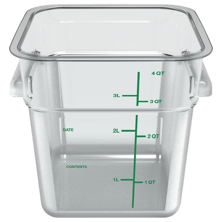 CFS BRANDS Squares Polycarbonate Food Storage Container, 4 qt, 7.13 x 7.13 x 7.29, Clear, Plastic (CFS1195107) thumbnail 2