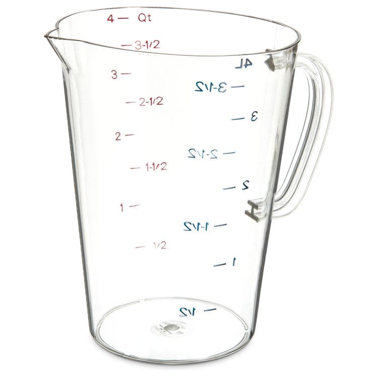 CFS BRANDS Commercial Measuring Cup, 1 gal, Plastic, Clear (CFS4314507)