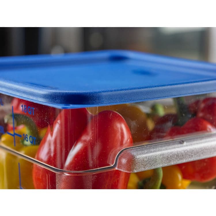 CFS BRANDS Squares Food Storage Container Lid, 11.38 x 11.38 x 0.63, Blue, Plastic (CFS1197260) thumbnail 2