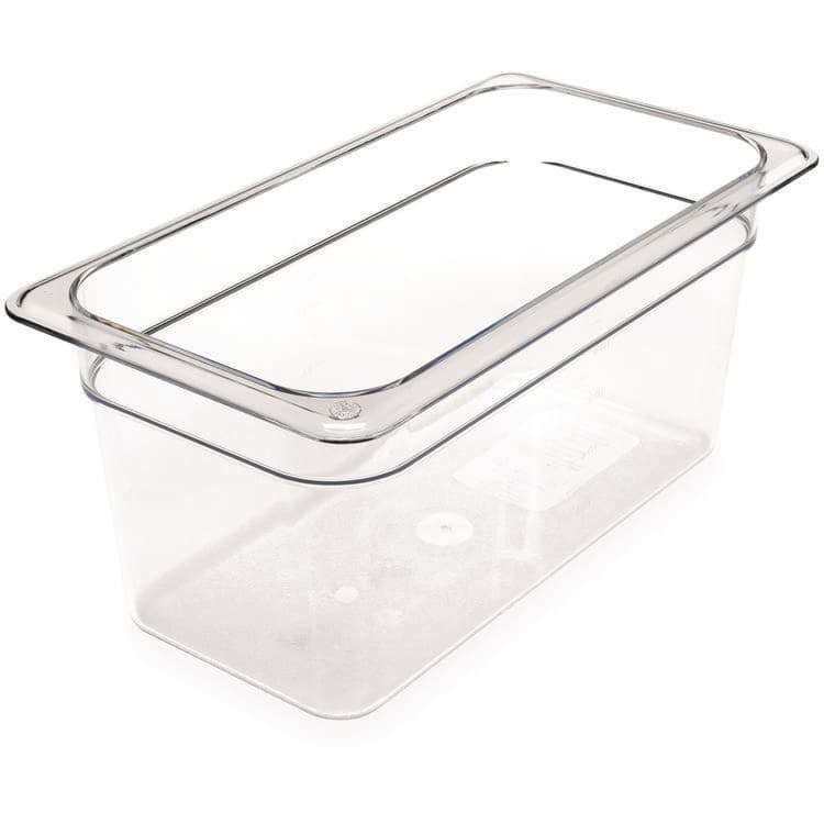 CFS BRANDS StorPlus Polycarbonate Food Pan, 5.7 qt, 6.88 x 12.75 x 6, Clear, Plastic (CFS3066207)