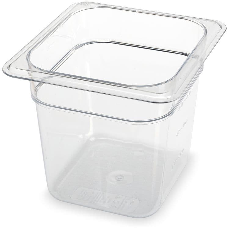 CFS BRANDS StorPlus Polycarbonate Food Pan, 2.5 qt, 6.38 x 6.75 x 6, Clear, Plastic (CFS3068507)