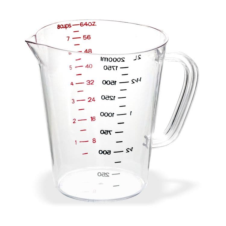 CFS BRANDS Commercial Measuring Cup, 0.5 gal, Plastic, Clear (CFS4314407)
