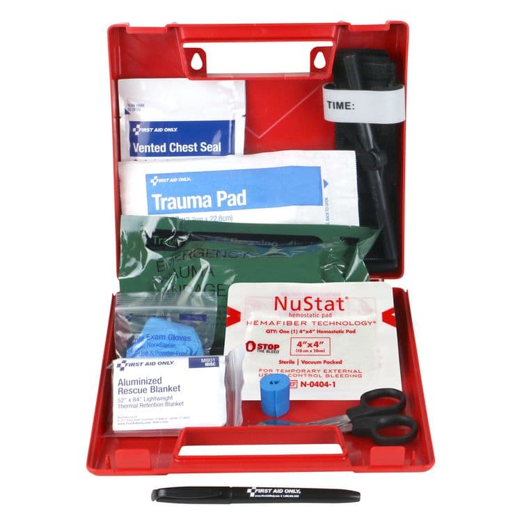 FIRST AID ONLY, . Bleeding Control Wall Station Single Kit - Deluxe, 14 Pieces, Plastic Case (FAO91309) thumbnail 4