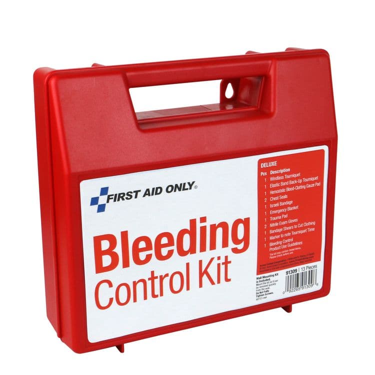 FIRST AID ONLY, . Bleeding Control Wall Station Single Kit - Deluxe, 14 Pieces, Plastic Case (FAO91309) thumbnail 3