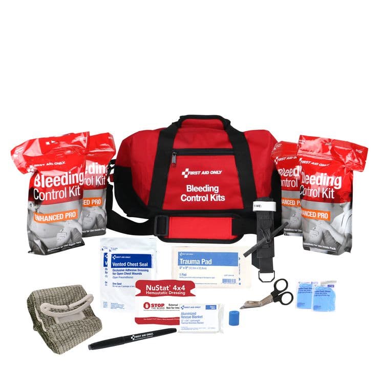 FIRST AID ONLY, . Bleeding Control Multiple Victim Bag, 60 Pieces, Fabric Bag (FAO91346)
