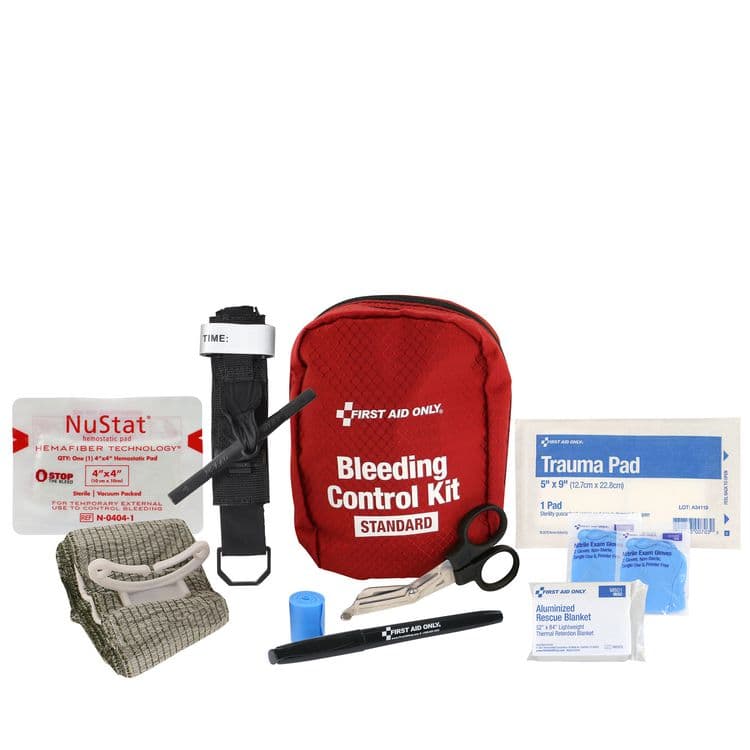 FIRST AID ONLY, . Standard Pro Bleeding Control Kit, 14 Pieces, Fabric Case (FAO91136)