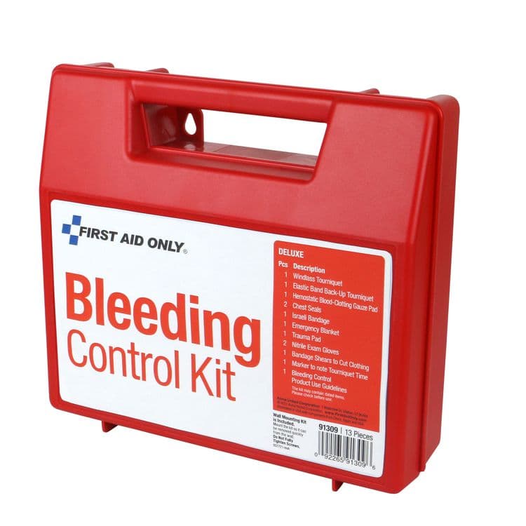 FIRST AID ONLY, . Bleeding Control Wall Station Single Kit - Deluxe, 14 Pieces, Plastic Case (FAO91309) thumbnail 2