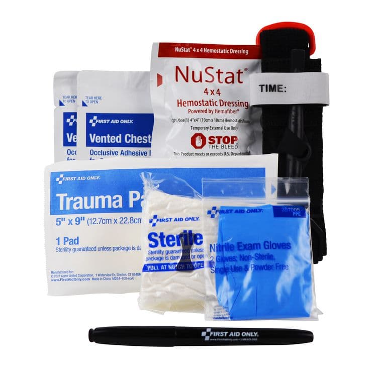FIRST AID ONLY, . Critical Essentials Bleeding Control Kit for Limb, Chest and Torso Wounds, 11 Pieces, Plastic Bag (FAO91137) thumbnail 3
