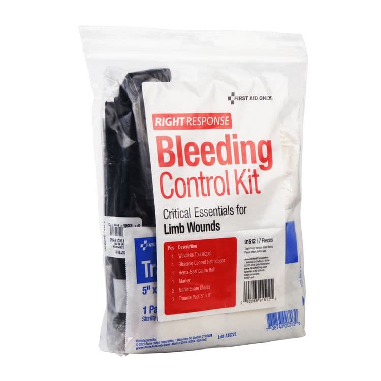 FIRST AID ONLY, . Critical Essentials Bleeding Control Kit for Limb Wounds, 8 Pieces, Plastic Bag (FAO91512) thumbnail 4