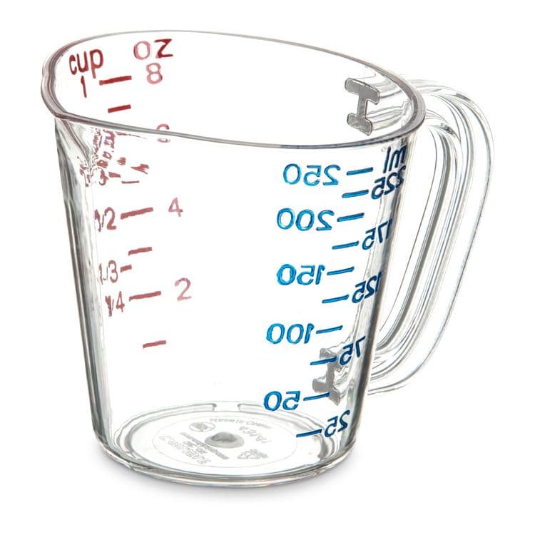 CFS BRANDS Commercial Measuring Cup, 1 cup, Plastic, Clear (CFS4314107)