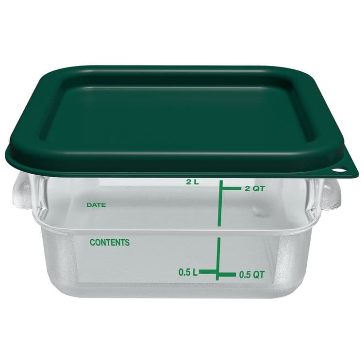 CFS BRANDS Squares Polycarbonate Food Storage Container, 2 qt, 7.13 x 7.13 x 3.8, Clear, Plastic (CFS1195007) thumbnail 4