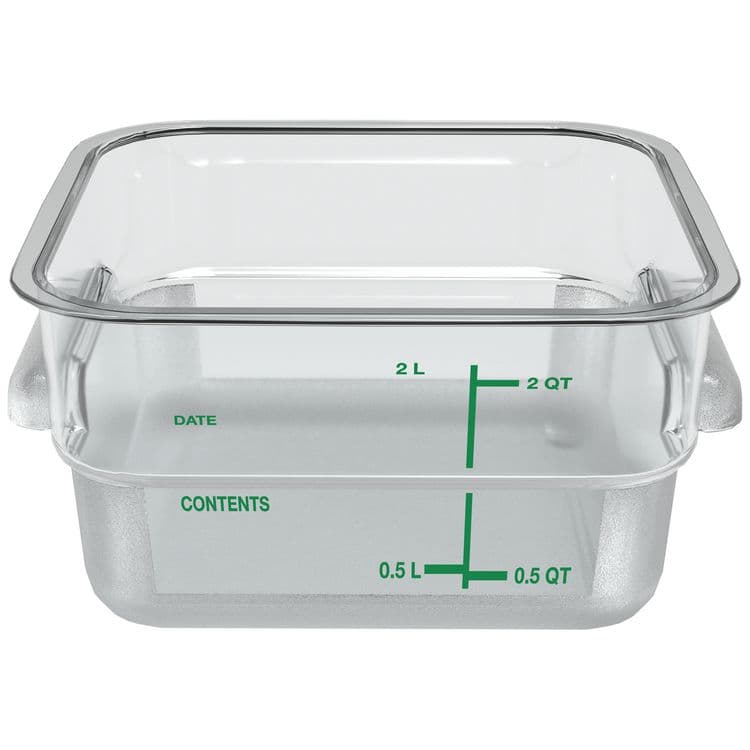 CFS BRANDS Squares Polycarbonate Food Storage Container, 2 qt, 7.13 x 7.13 x 3.8, Clear, Plastic (CFS1195007) thumbnail 2