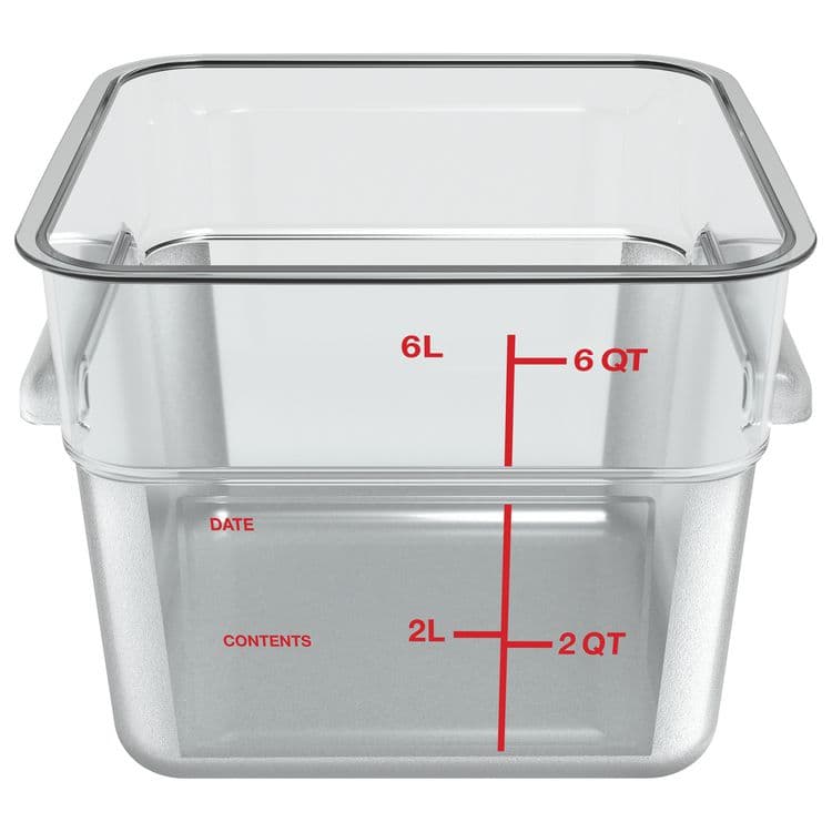 CFS BRANDS Squares Polycarbonate Food Storage Container, 6 qt, 8.75 x 8.75 x 7.31, Clear, Plastic (CFS1195207) thumbnail 2