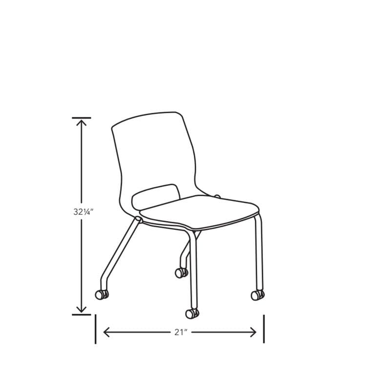 HON COMPANY Motivate Four-Leg Stacking Chair, Up to 300 lbs, 18" Seat Height, Regatta Seat and Back, Platinum Base, 2/Carton (HONMG1NSREPLAT) thumbnail 3