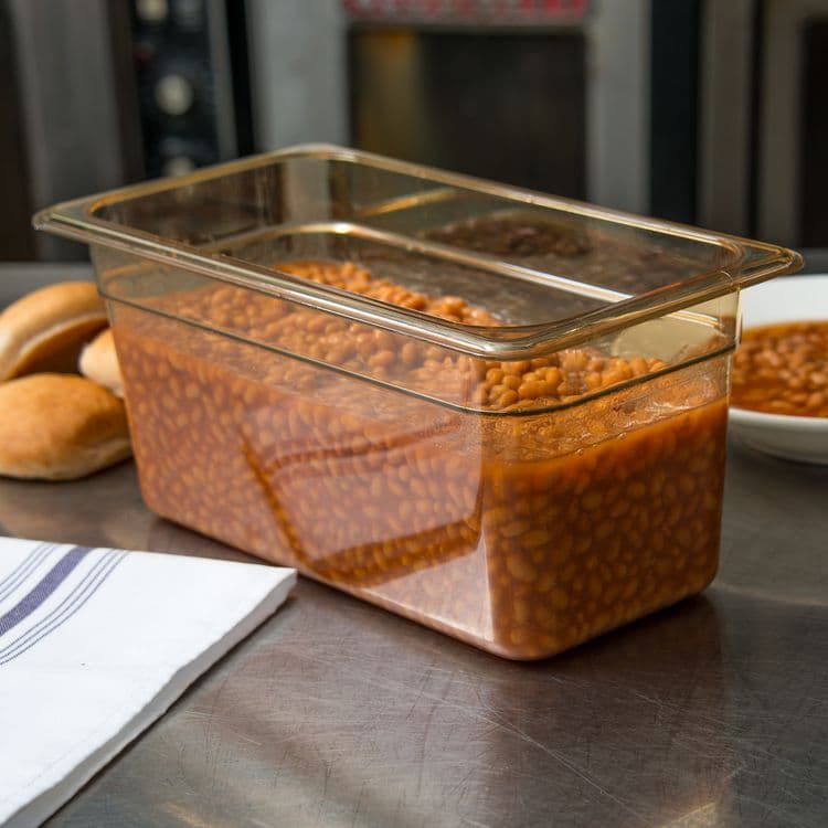 CFS BRANDS StorPlus High Heat Food Pan, 5.7 qt, 12.75 x 12.75 x 6, Amber, Plastic (CFS3086213) thumbnail 4