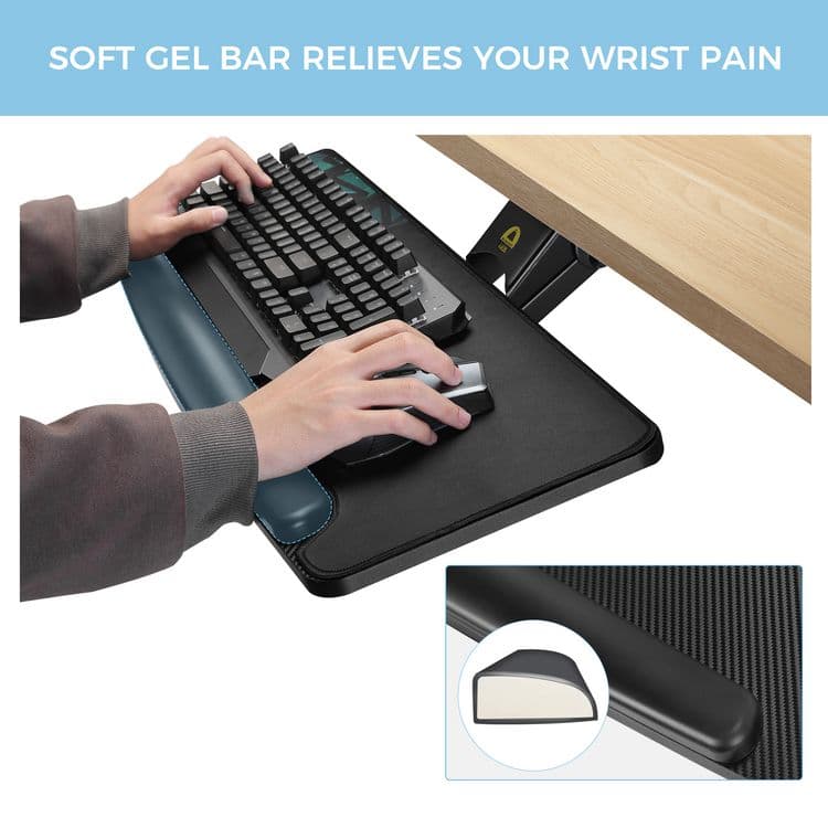 EUREKA ERGONOMIC Adjustable Keyboard Tray, Black (EKAAKB02) thumbnail 3