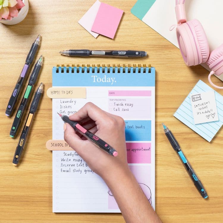 BIC CORP. Break-Resistant Mechanical Pencils with Erasers, 0.7 mm, HB (#2), Black Lead, Green and Pink Barrel Colors, 2/Pack (BICMV7PRP2) thumbnail 4