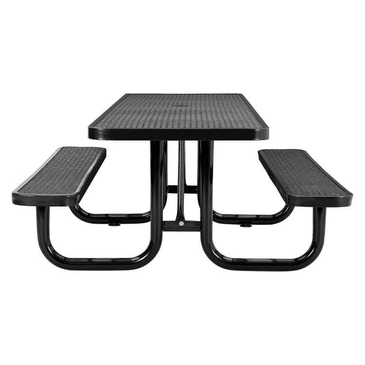 GLOBAL INDUSTRIAL ADA Compliant Expanded Steel Picnic Table, Rectangular, 96 x 60 x 29.5, Black Top and Base (GBE695289BK) thumbnail 3